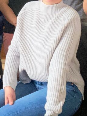 ASOS Light Bluish Gray Ribbed Mock Neck Sweater